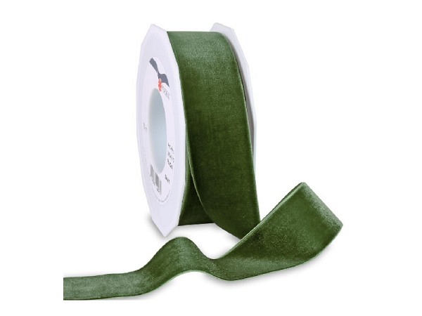 Geschenkband Präsent Samt 40mmx10m altgrün