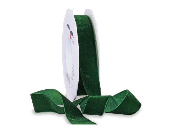Geschenkband Präsent Samt 25mmx10m dunkelgrün