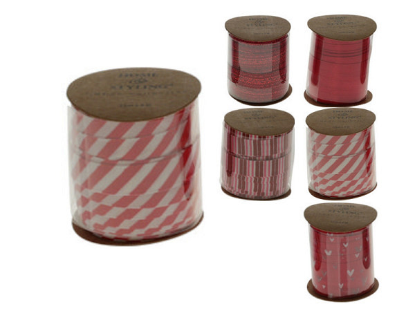 Geschenkband Weihnachten rot 1x500cm assortiert
