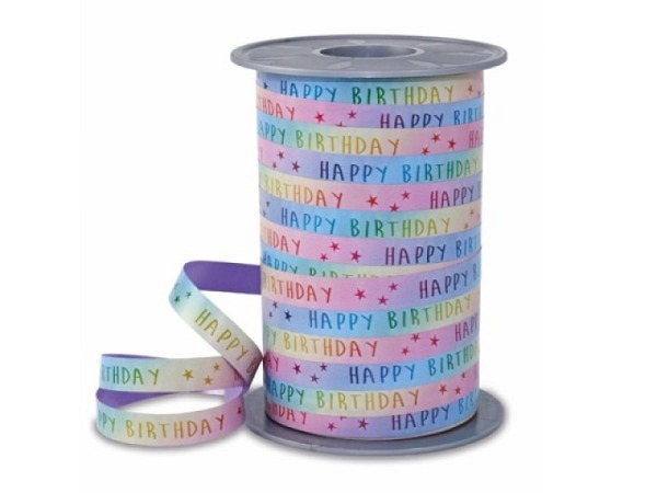 Geschenkband Präsent Rainbow Pastell Birthday 10mmx200m
