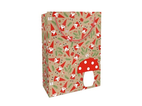 Geschenksack Braun&Company By Nature Kraftpapier Gnomes 23x33x11cm