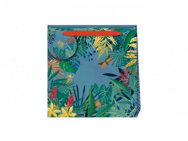 Geschenksack Butterflies Paradise Indigo Grösse M 22x22x8cm