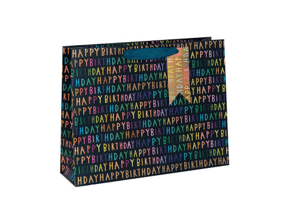 Geschenksack Glick Happy Birthday Navy Large