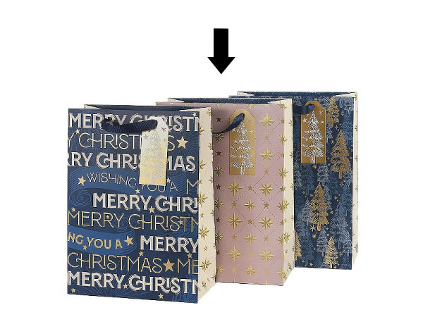 Geschenksack Artebene Weihnacht Sterne, 11x22x30cm