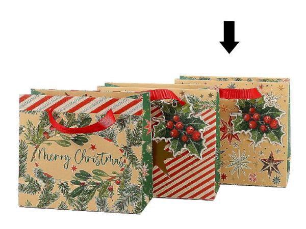 Geschenksack Artebene Christmas Sterne, 8x16x18cm