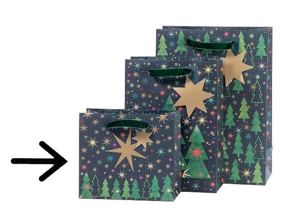 Geschenksack Artebene Bäume und Sterne