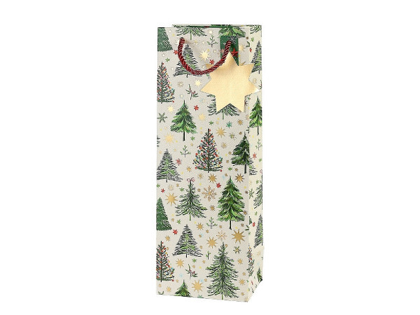 Flaschentasche Artebene Weihnachtswald 13x37x10cm