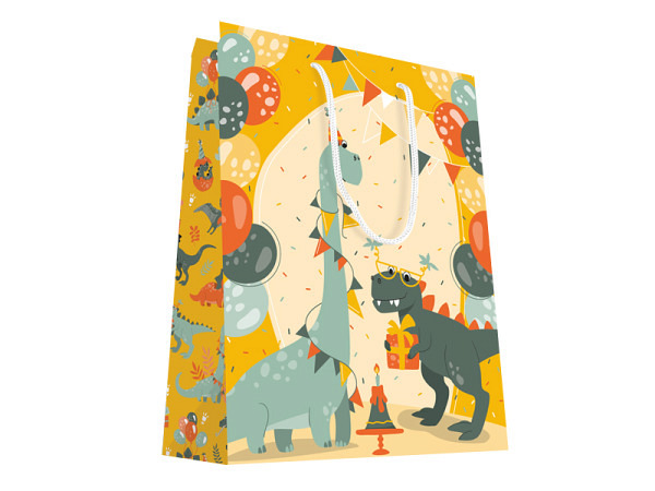 Geschenksack Beamount Kraftpapier Dino 26x13x32cm