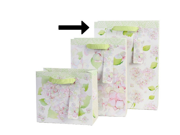 Geschenksack Artebene Herzen Hortensien 22x30x11cm