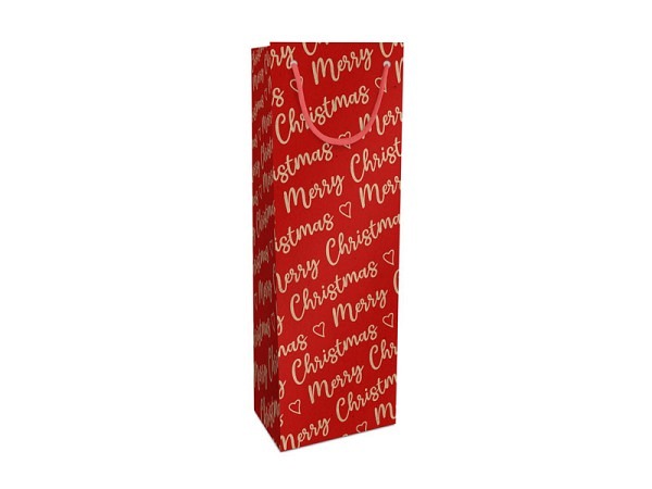 Flaschentasche Braun&Company By Nature, Christmas allover rot 