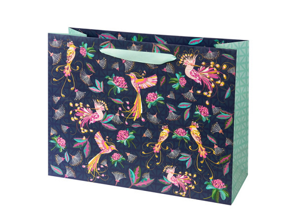 Geschenksack Goldbuch Turnowsky Tropical Birds blue