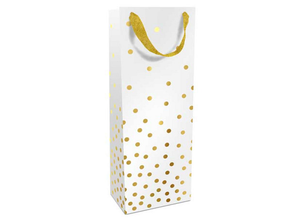 Flaschentasche Braun&Company Goldige Punkte 12x8x36cm