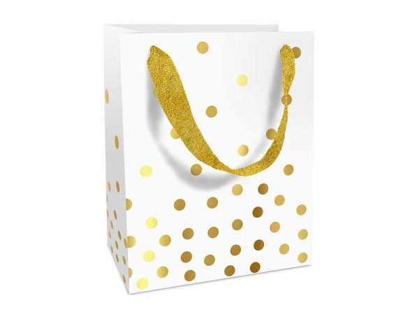 Geschenksack Braun&Company Goldige Punkte 18x8x21cm
