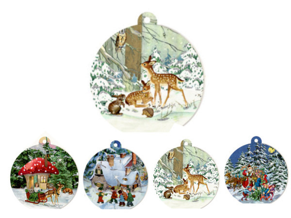 Geschenksanhänger Coppenrath Nostalgische Weihnachten rund