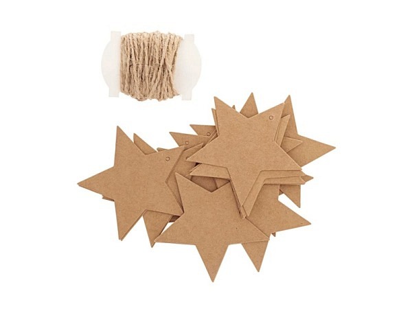 Geschenksanhänger PaperPoetry Sterne Kraftpapier 24Stk, 