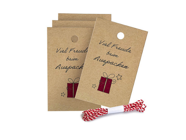 Geschenksanhänger Braun&Company Auspacken 4Stk