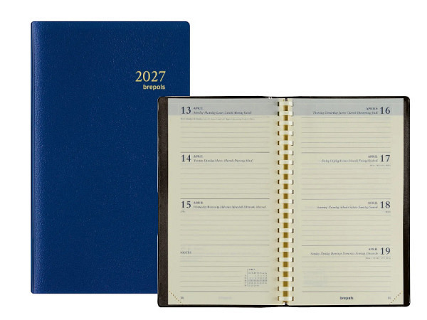 Agenda Brepols Interplan Genova Kunststoff genarbt blau