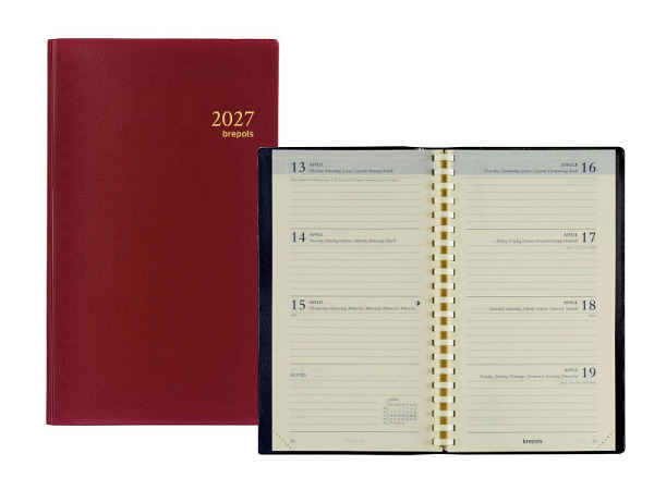 Agenda Brepols Interplan Seta Kunststoff glatt bordeaux