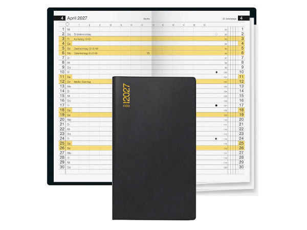 Agenda Rido Planer Miniplaner d15 Alpha schwarz Leporello