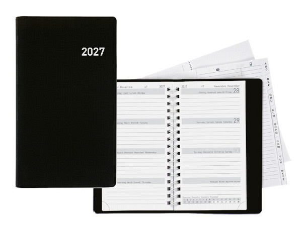 Agenda Biella Bruxelles Wire-O Kunststoff schwarz