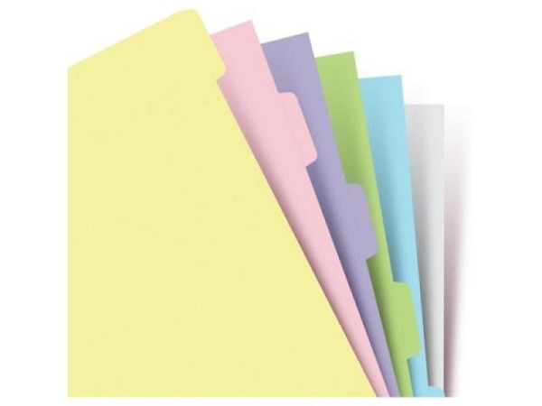Einlage Filofax Personal Register Pastell 6tlg Sachregister blanko