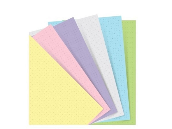 Einlage Filofax Personal Notizpapier Pastell punktkariert farbig sortiert