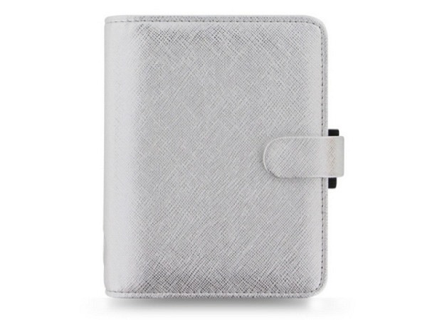 Ringbuch Filofax Pocket Saffiano Metallics silber