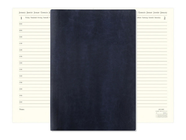 Agenda Letts Lecassa A4 navy, 1 Tag auf 1 Seite, 