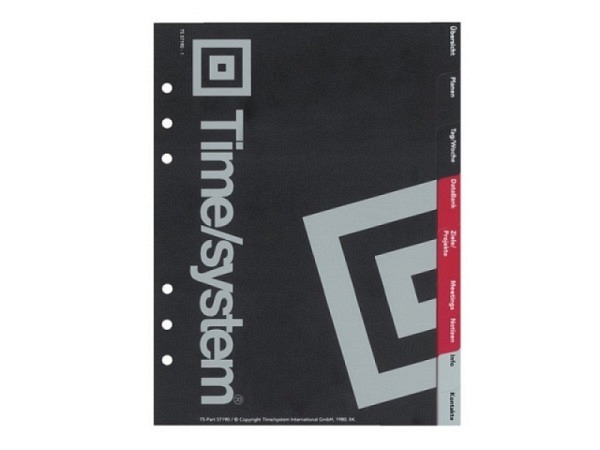 Einlage Timesystem A5 Hauptregister schwarz 9tlg