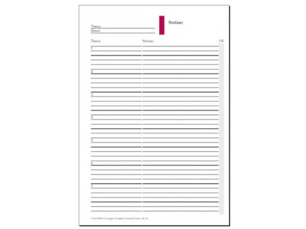 Einlage Timesystem A5 Notizpapier liniert Thema/Notizen