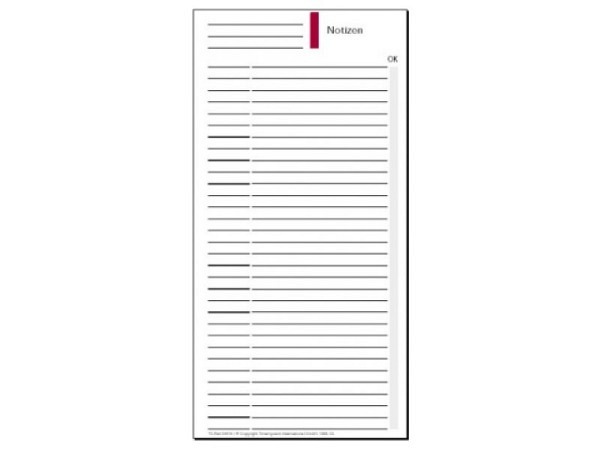 Einlage Timesystem Compact 8,5x16,9cm Notizen mit OK-Status