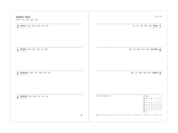 Agenda Letts Sommer Inspire A5 White 7 Tage auf ..