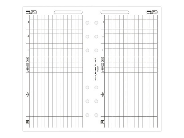 Einlage Filofax Personal Notizpapier Finanzen weiss
