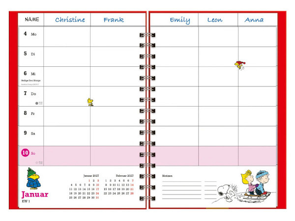 Familienplaner Heye Familienagenda Peanuts A5 Fa..