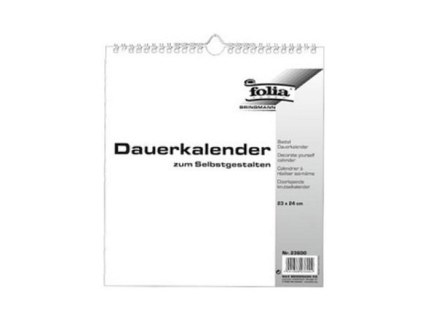 Bastelkalender Folia immerwährend weiss 23x24cm