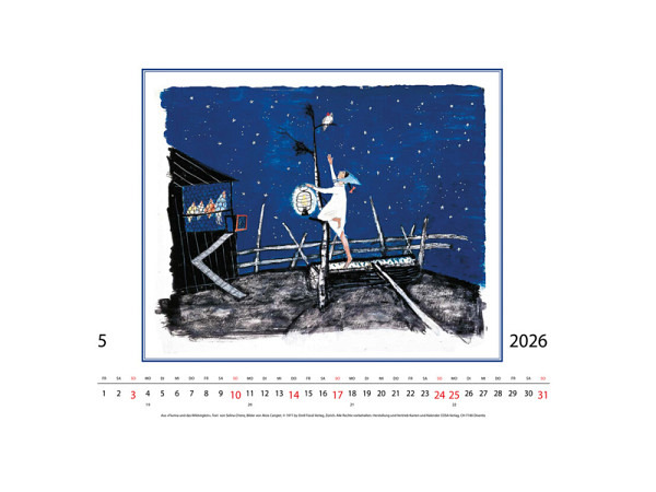 Kalender Carigiet Alois Schellenursli, 47x36cm