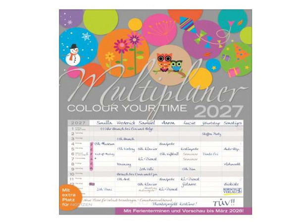Familienplaner Korsch Multiplaner Colour your time 40x47cm