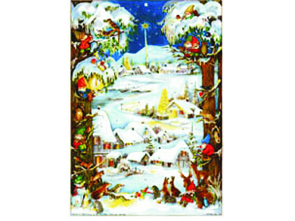 Adventskalender Sellmer  Nr.66 Zwerge und Tiere am Waldrand