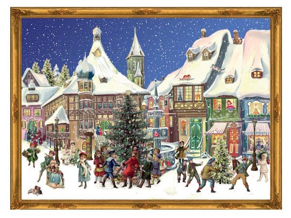Adventskalender Sellmer Nr.784, Städtchen mit Dorfplatz