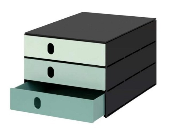 Büroset Styroval Systembox mit 3 Schubladen Mint