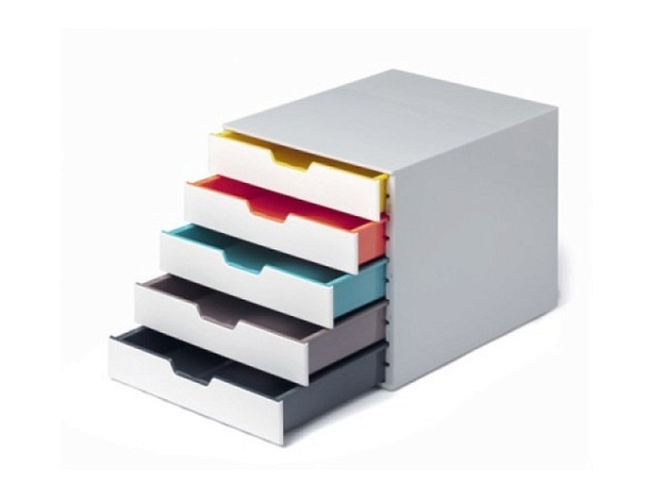 Büroset Durable Varicolor 5 weiss mit 5 geschlossenen Schubladen
