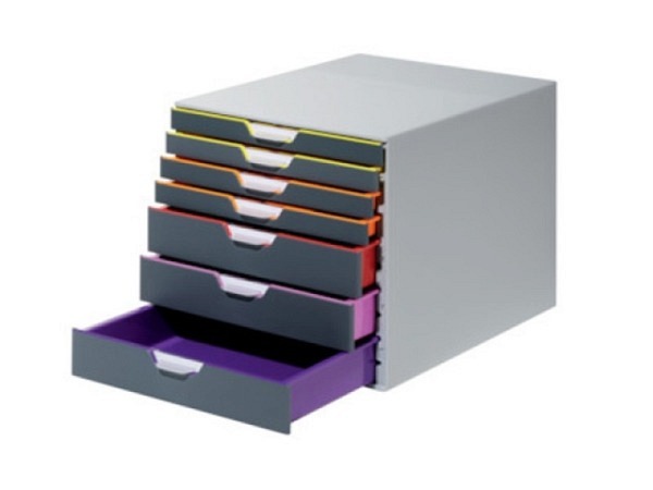 Büroset Durable Varicolor mit 7 geschlossenen Schubladen, 3 hohe und 4 niedrige Schubladen