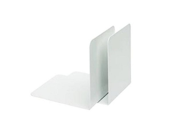 Buchstütze Alco Metall 4302 14cm hoch weiss, 2 Stk