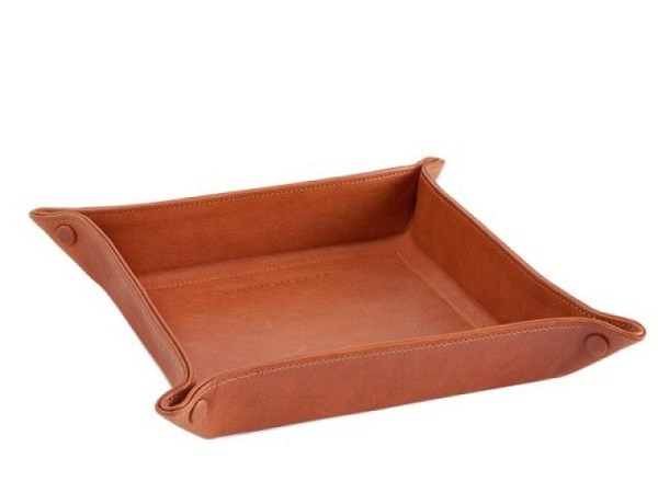 Taschenentleerer Sonnenleder Rindleder braun, 15x15cm