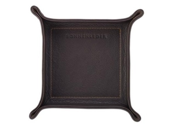 Taschenentleerer Sonnenleder Rindleder mocca 15x15cm