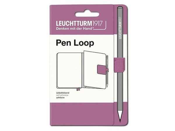 Stifthalter Leuchtturm für Agenden, selbstklebende Stiftschlaufe dusty rose