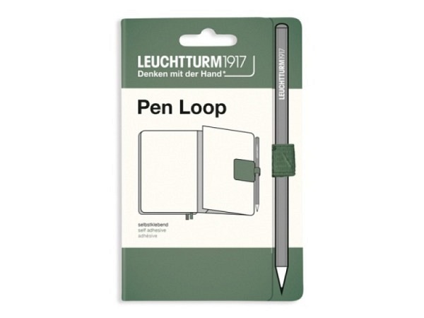 Stifthalter Leuchtturm für Agenden, selbstklebende Stiftschlaufe Olive