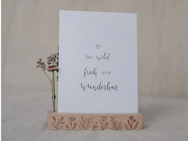 Kartenhalter Eulenschnitt Karten-und Blumenhalte..