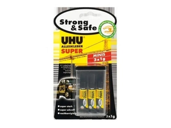 Leim Uhu Strong and Safe mini Alleskleber Super 3x1g