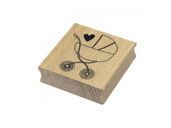 Stempel Artoz Kinderwagen Holzstempel 60x60x19mm, Buchenholz